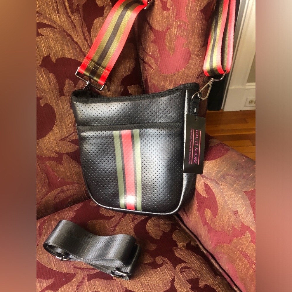 Stylish Black and Red Crossbody Bag